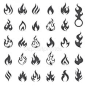 Векторный огонь и символ пламени установлены Лицензионные Стоковые Векторы