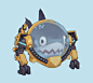This may contain: an image of a cartoon character that looks like a robot with big eyes and teeth