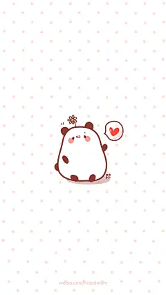 FF花园夜原创手绘【萌萌的小清新】系列壁纸。纯白色系波点熊猫。版权所有，转载请保留签名。 简约/可爱/动物/背景/锁屏/微信/iPhone6 {微博@夜谜飒 }