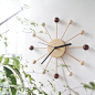 【星球挂钟】北欧原木简约时钟|创意客厅家用静音钟表实木制时钟-淘宝网