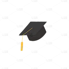 手绘风-毕业典礼贴纸-学士帽