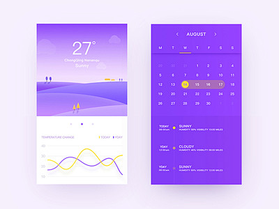 天气日历界面