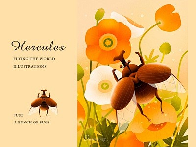 Herculesbeetlez油漆插图设...