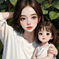亲子头像 母女