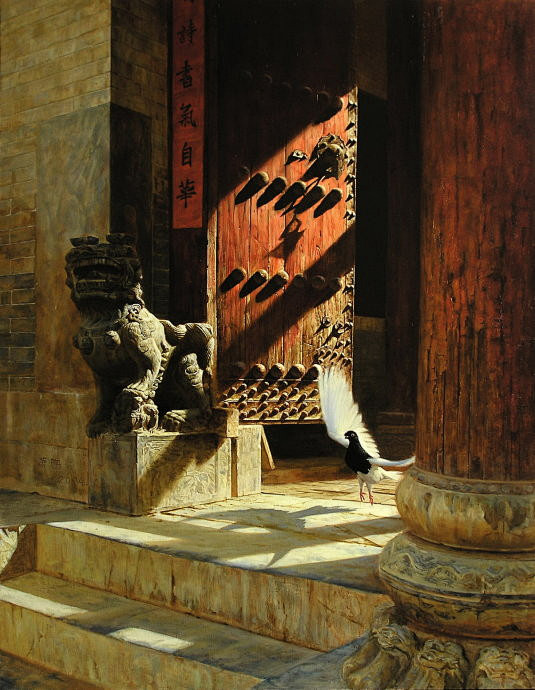古旧建筑中的华夏文明│油画家萧鹏作品。 ...