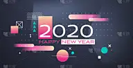 2020,节日,新年前夕,图像,华丽的,请柬,事件,问候