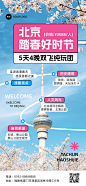 北京踏春旅游出行旅行社春季旅游线路营销全屏竖版海报