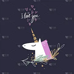 Unicorn party vector, cute nursery wall art, anima