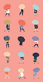 Crossing the street on a rainy day : People with umbrella crossing the street on a rainy day #壁纸#