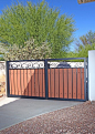 Wood and Iron Double Driveway Gate