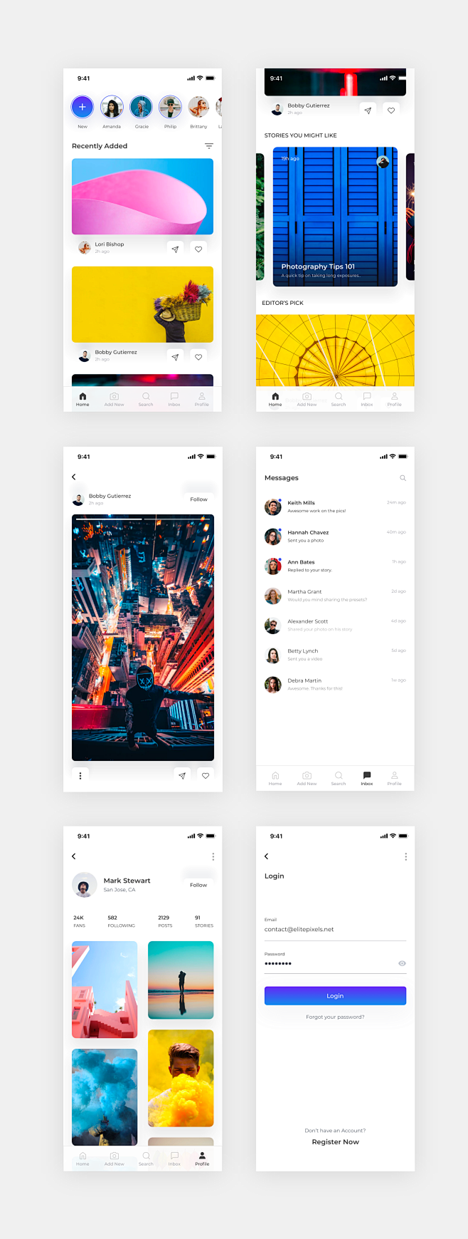 社交app ui .sketch素材下载...