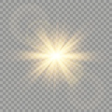 图源免费EPS |带有眩光的金色矢量光。太阳、太阳光线、黎明、来自太阳的眩光 png。金色耀斑 png，来自耀斑的眩光 png。 -花瓣网