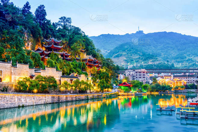 清远古城美丽的夜景