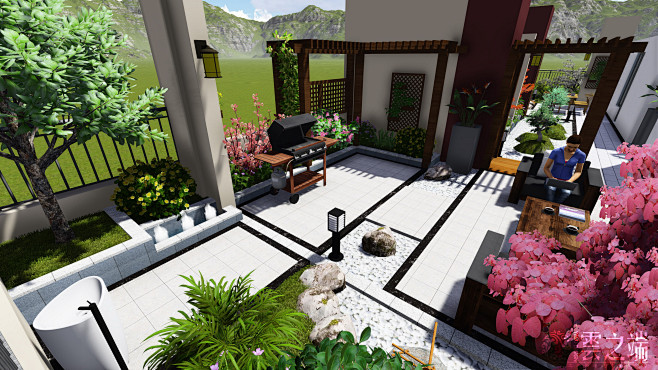 简单中式屋顶花园