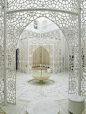 Moroccan geometric tastir patterns. Lacy & beautiful in the spa of this Marrakesh hotel.