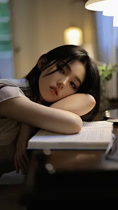 8K手机认真读书美女超高清壁纸 - 清纯美女 - H128壁纸