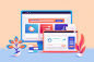 3D Toolkit-UI Elements Scene Creator by Polar Vectors : Fun and vibrant collection of 76 UI elements that will help you create eye-catching website illustrations!