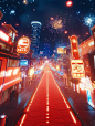 ai红色场景背景图