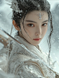 AI绘画|古风写真（咒语分享）
咒语分享：beautiful ancient chinese female assassin wielding a sword, Hanfu, Wuxia style,pheonix eyes, mount Emei temple, mist, whole body view, in the style of light silver and white tones, intricate patterns, flowing, heavenly,divine, 3D rend