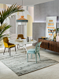 Spring interiors : Fifties geometries and fresh pastel colors 