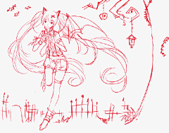 #初音未来#国人画师 TID 的GIF初音绘画过程(´･ω･`)我给你们凑齐了！你有见过如此高大上的特效图吗？！不动戳大图！点开你一定会转的！