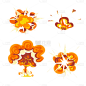 橙色卡通手绘爆炸元素3