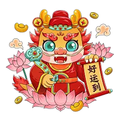 新年快乐2024新年金龙贺岁免抠元素