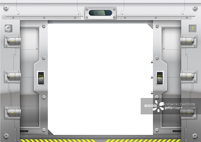 未来,大门,金属,开着的,太空船图片素材