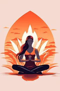 AI数字艺术扁平化彩色健身运动人物插画