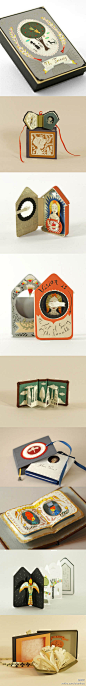 Miniature artist books by Elsa Mora，超美的纸雕作品，有没有想要全部拥有的冲动~