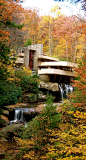 *m. Falling Water designed by Frank Lloyd Wright in 1935. he was born in 1867! - what an amazing mind to have timeless ideas that changed the way we look at space and live in it.