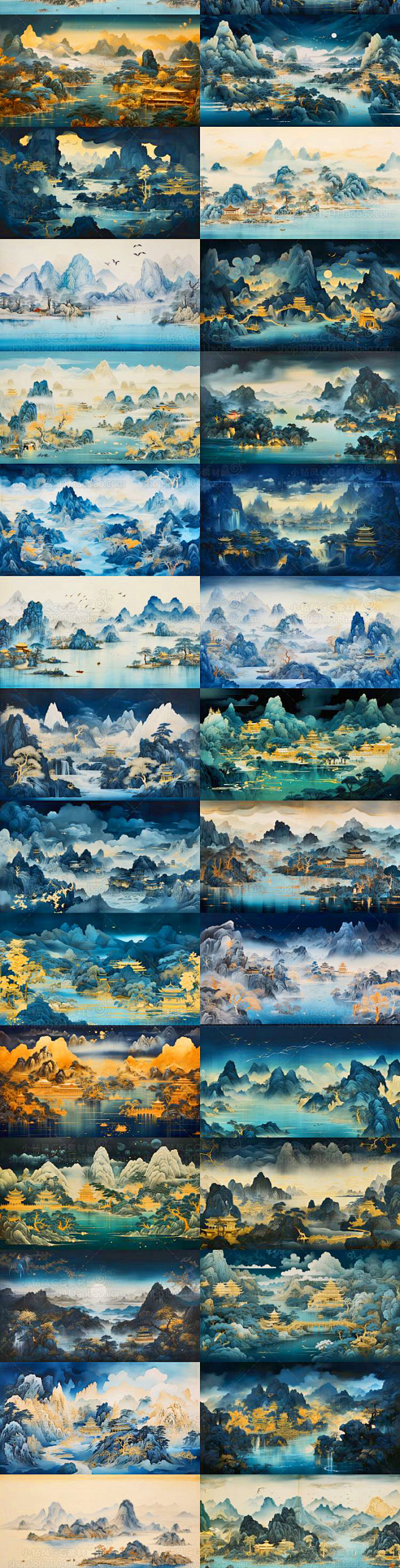 AI国画写意山水图集 古风背景素材 影视...