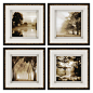 Paragon Decor - “Reflections” Artworks, Set of 4 - Sun-kissed sepia landscapes feature shadow box matting.