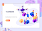 移动多端适配设计网站2.5D等距概念登录页网页模板 Landing Page Templates :  