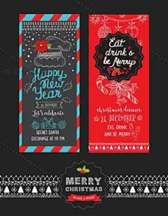 可爱彩色圣诞节日请柬贺卡吊卡卡片背景图案EPS矢量设计素材ai133-淘宝网