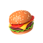 3D立体卡通美食物快餐汉堡甜品生鲜电商插画图标PSD免抠设计素材
