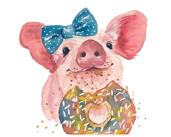 Pig Watercolor PRINT...