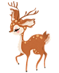森林小动物卡通手绘水彩-小麋鹿