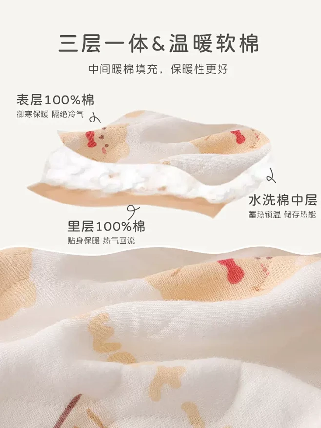 婴儿夹棉连体衣春秋纯棉宝宝薄棉哈衣爬服春...