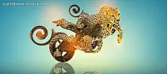 豹子摩托车创意壁纸豹子|壁纸设计|创意壁纸|电脑壁纸|蓝色背景|摩托车|创意桌面壁纸|创意设计壁纸|创意壁纸图案|电脑创意壁纸