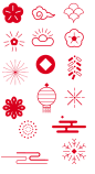 红色喜庆龙年新年元素