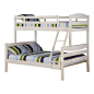 Walker Edison - Twin Over Full Solid Wood Bunk Bed, Brown, White - Beloved for its compact foot print, this bunk bed is the perfect addition for any bedroom. Crafted from solid pine wood, this traditional bunk bed is sturdy, and exceptionally stylish. Fea