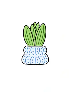 简笔画小盆栽 - 小红书