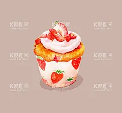 插画美食蛋糕  - 源文件下载【酷图网】插画美食,插画蛋糕,手绘蛋糕,手绘糕点,手绘纸杯蛋糕,草莓蛋糕