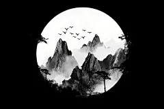 山峰的剪影