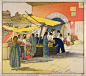 Lung Fu Sou, Chinese Curio Market. Bertha Lum woodcut