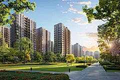 城市小区绿化环境模型图片
