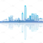 矢量风渐变建筑剪影-SVG6