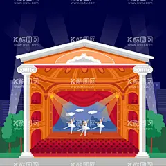 歌剧院舞台  - 源文件下载【酷图网】歌剧院,舞台,矢量插画,舞台表演,剧院,天鹅舞,芭蕾,跳芭蕾,表演,剧场