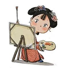 婷婷穿越记～清朝小可爱 / 水彩手绘 - 小红书